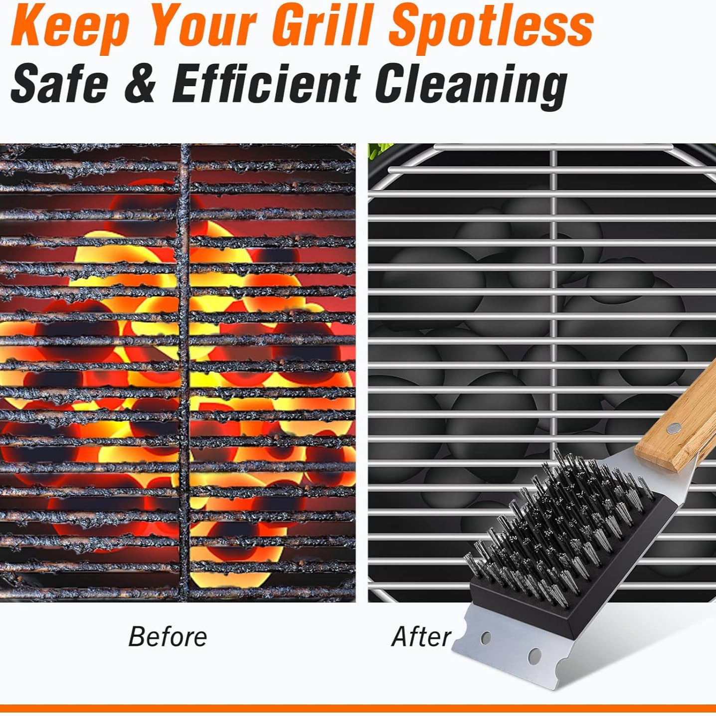 Venta caliente transfronteriza spot Amazon nuevo cepillo de barbacoa cepillo de limpieza cepillo de alambre al aire libre BBQ mango de madera cepillo de barbacoa