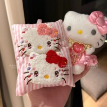 新款日系卡通凯蒂猫蝴蝶结刘海贴少女心甜美百搭魔术贴高级感发饰