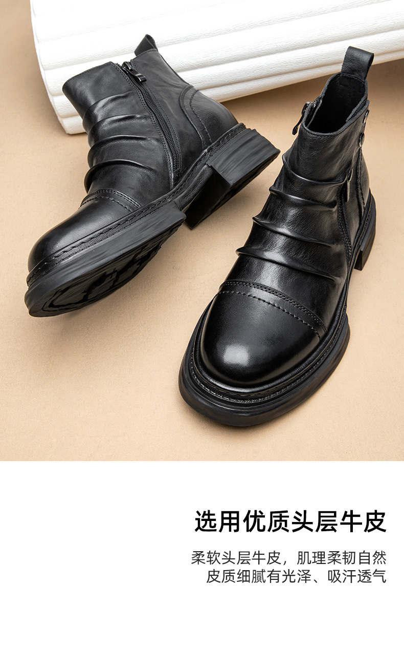 Men's Boots High Top Leather Workwear Winter Casual Mid Top Casual
