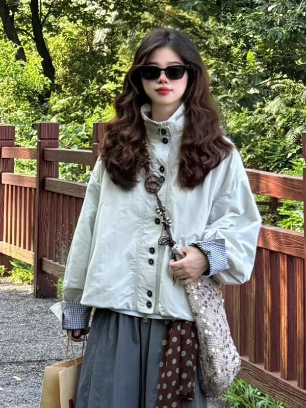 早春秋小个子休闲百搭韩系独特漂亮超好看外套女2025新款工装夹克|undefined