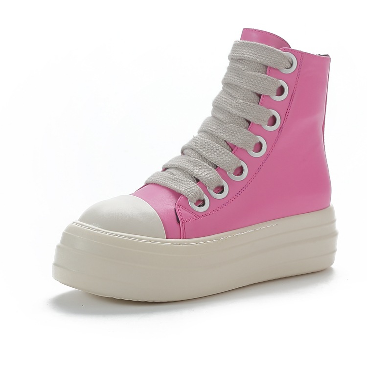 Scarpe da donna con suola spessa transfrontaliera, lacci spessi e grandi occhielli per il commercio estero_voghion.com