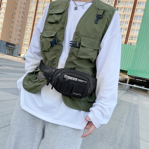 Factory direct sales men's chest bag crossbody bag Korean style trendy shoulder bag waterproof and wear-resistant PU crossbody bag men's bag