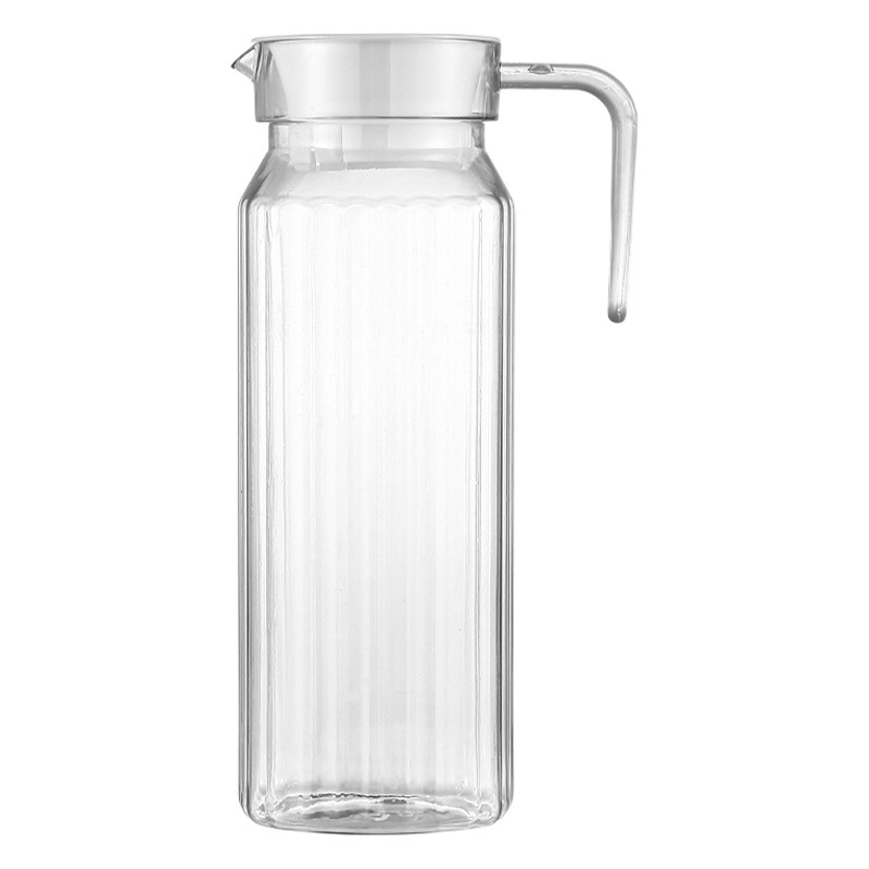 PC botella de agua fría hervidor de agua de plástico olla de jugo acrílico a rayas olla restaurante olla de bebidas resistente a altas temperaturas resistente a la caída