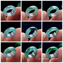 翡翠路路通转运珠玉坠冰种蓝水飘绿保真天然货玉石圆环大孔
