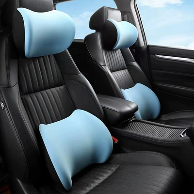 lumbar support, long-sitting car pillow, neck — Waist support - maca-blue-one-headrest-one-lumbar-support-one-size-fits-all