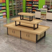 超市货架中岛展示柜超市促销台化妆品鞋子展示台文具堆头流水柜台