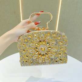 新款跨境镶钻手提包满钻时尚礼服包酒吧派队宴会包单肩斜跨晚宴包