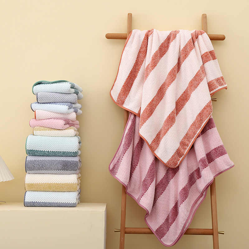 批發高密珊瑚絨毛巾大浴巾套巾禮品成人沙灘柔軟細纖維珊瑚絨套裝