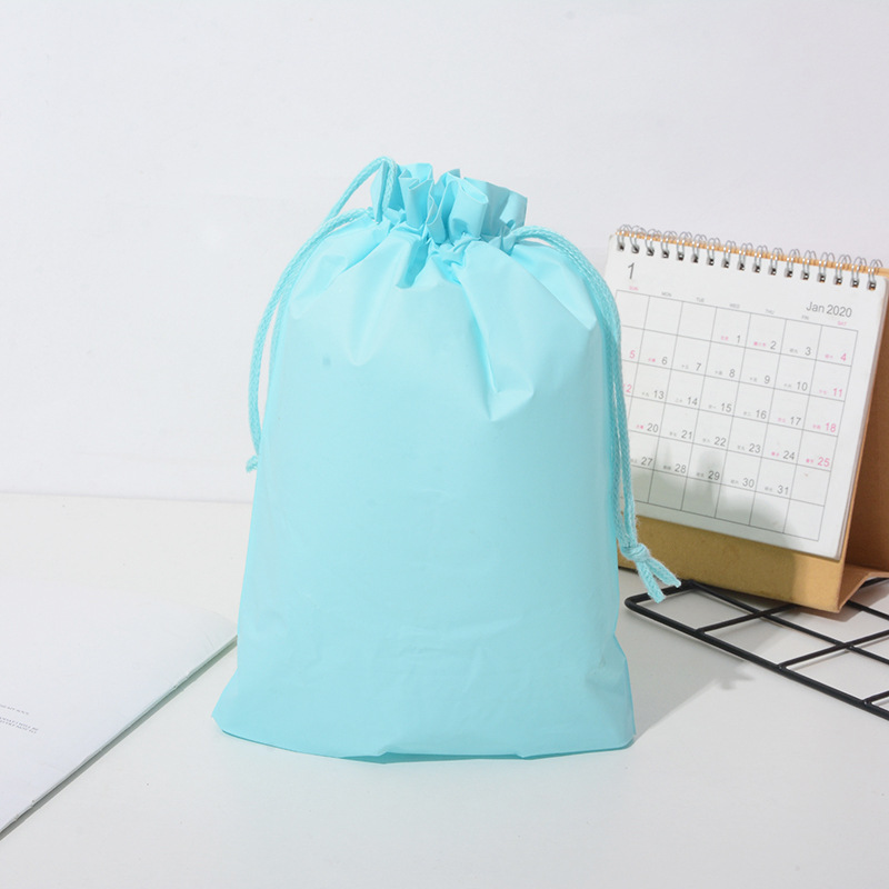 Bolsas con cordón al por mayor, transparentes, esmeriladas, de plástico, para almacenamiento de ropa y zapatos, en stock, bolsas de embalaje impermeables