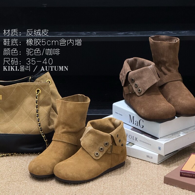 Mollykiki Korean Style Ins Pile Boots 2025 Autum New Style Foldable Two-Wear Soft-Soled Birkenstock Short Boots Mollykiki Korean Style Ins Pile Boots 2025 Autum New Style Foldable Two-Wear Soft-Soled Birkenstock Short Boots