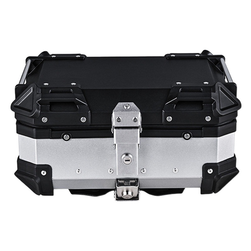 Ahora el tronco de la motocicleta de la aleación de aluminio 55L/65L/80L/100L avanzó la plata plana/realzada desprendible durable