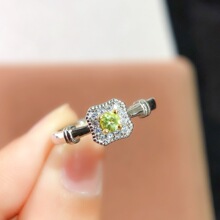 天然彩宝戒指  简约精致 橄榄石 小清新款主石3mm厂家直销