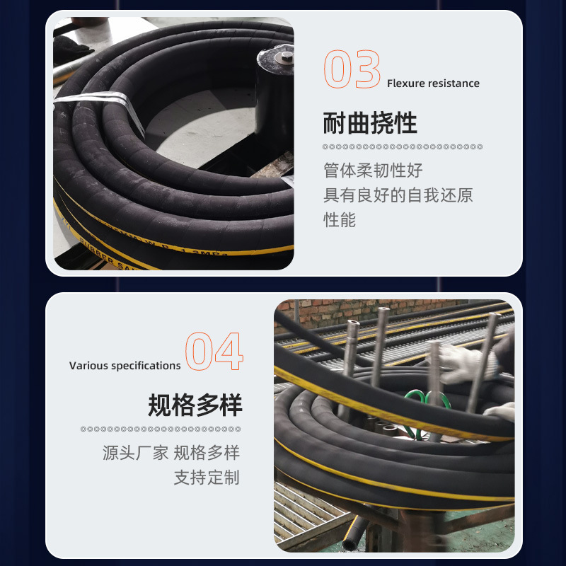 높은 내마모성 샌드 블라스팅 파이프 소재 파이프 조선소 강철 공장 샌드 블라스팅 호스 내마모성 고무 호스 공장 재고 스프레이 호스