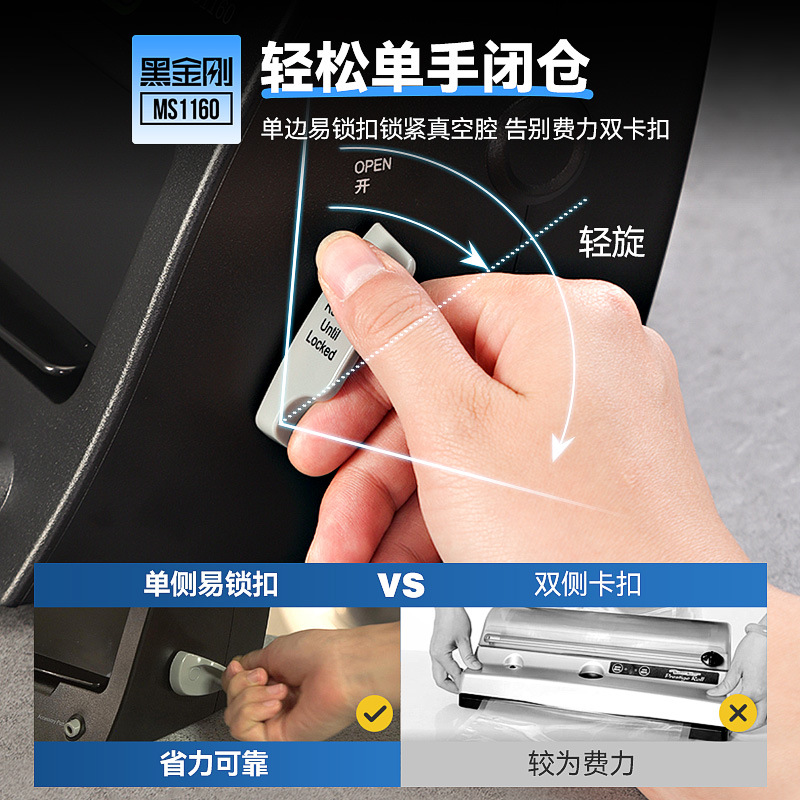 Maquinaria de envasado al vacío pequeña succión de sellado de alimentos bolsa de textura fresca automática de bombeo externo megis MS1160