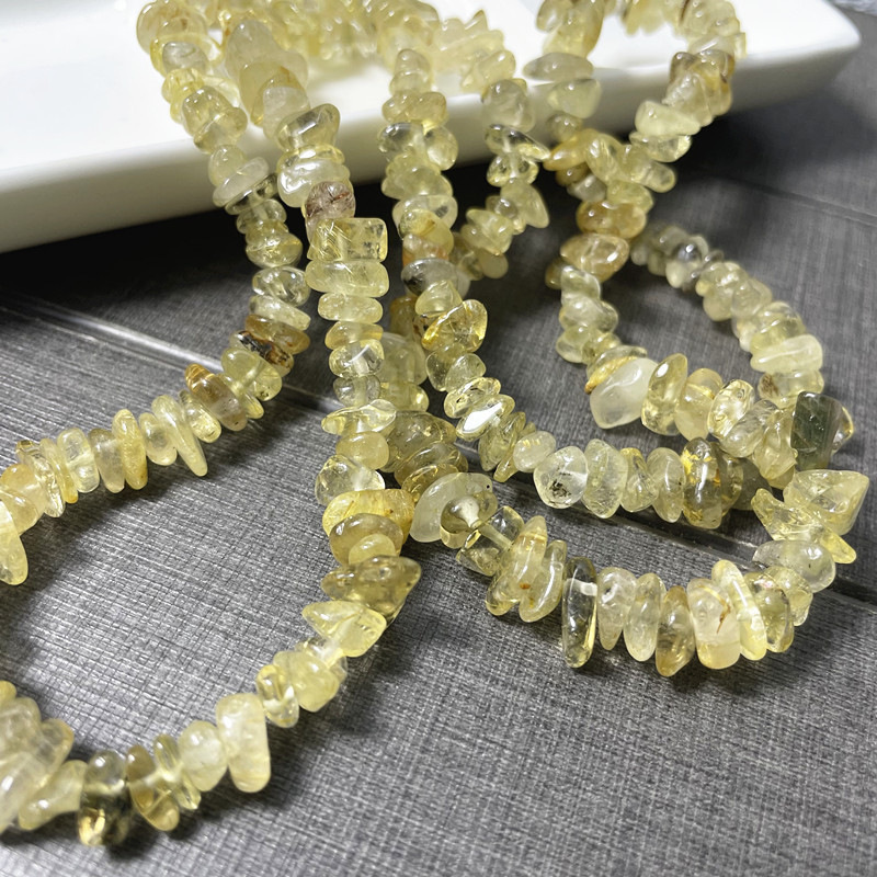 クリスタル砕石瑪瑙不規則DIYジュエリーアクセサリーブレスレットビーズセーターチェーン穴あきネックレス宝石工芸品|undefined