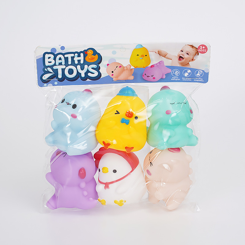 Bonitos mini dinosaurios patos niños juguetes de rompecabezas de agua para desprimir pellizco llamado juguetes de baño
