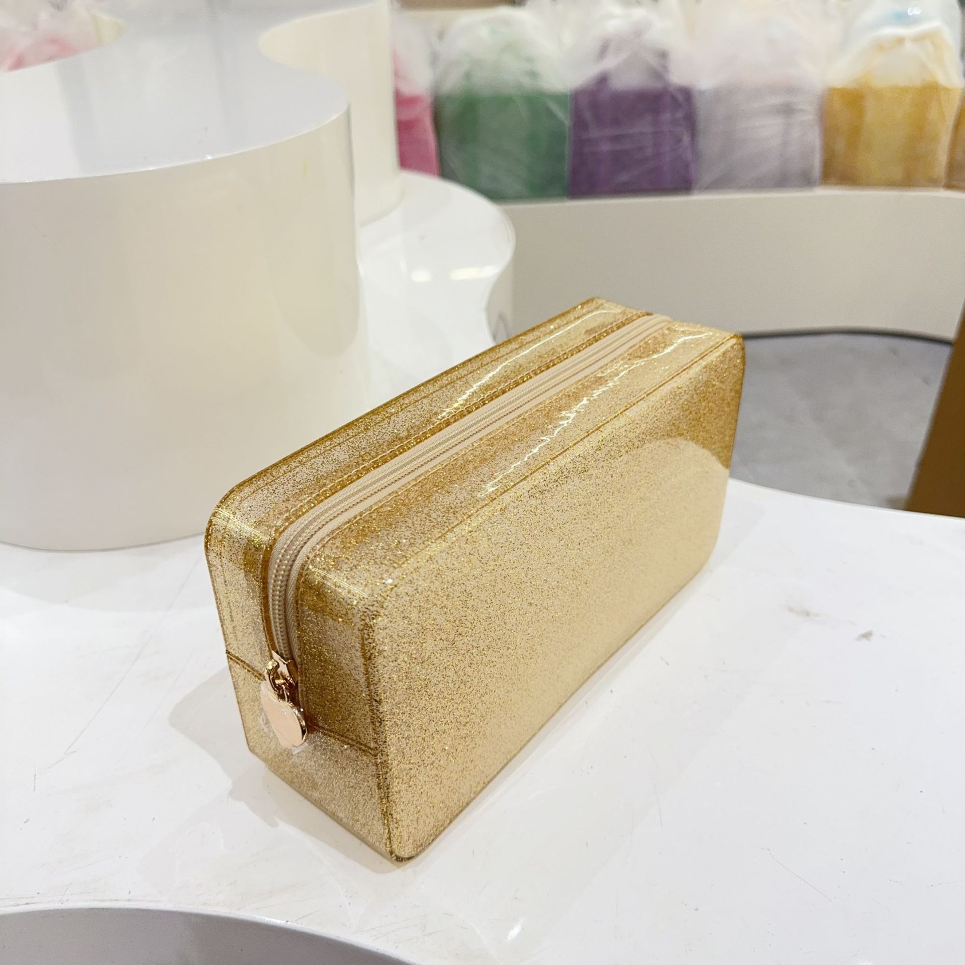 PVC Solid Color Sewing Thread Square Clutches display picture 15