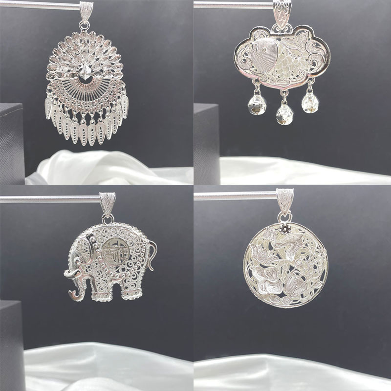 Guizhou Internet Celebrant Batik Refrigerator Sticker Accessories Minority Cultural and Creative Jewelry Accessories Peacock Pendant Butterfly Pendant