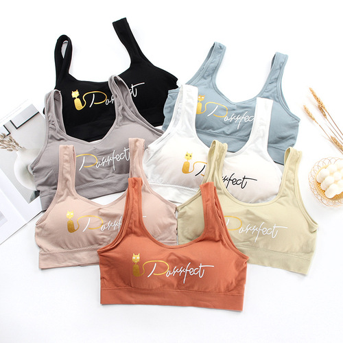 Fashionable Breast Wrapped Lettering Beautiful Back Sports Bra Underwear Women's Sexy Suspender Tube Top Yoga Vest Women's Wholesale