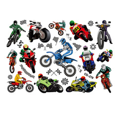 Off-road motorcycle race one-time tattoo sticker children's tattoo sticker birthday party tattoo sticker water transfer sticker