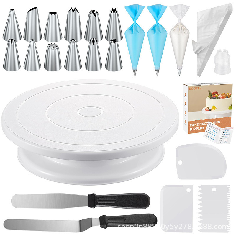 71 piezas de kit de decoración de pastel herramientas de panadería con torreta de pastel 12 bolsas de flores enmarcadas con boquilla de crema