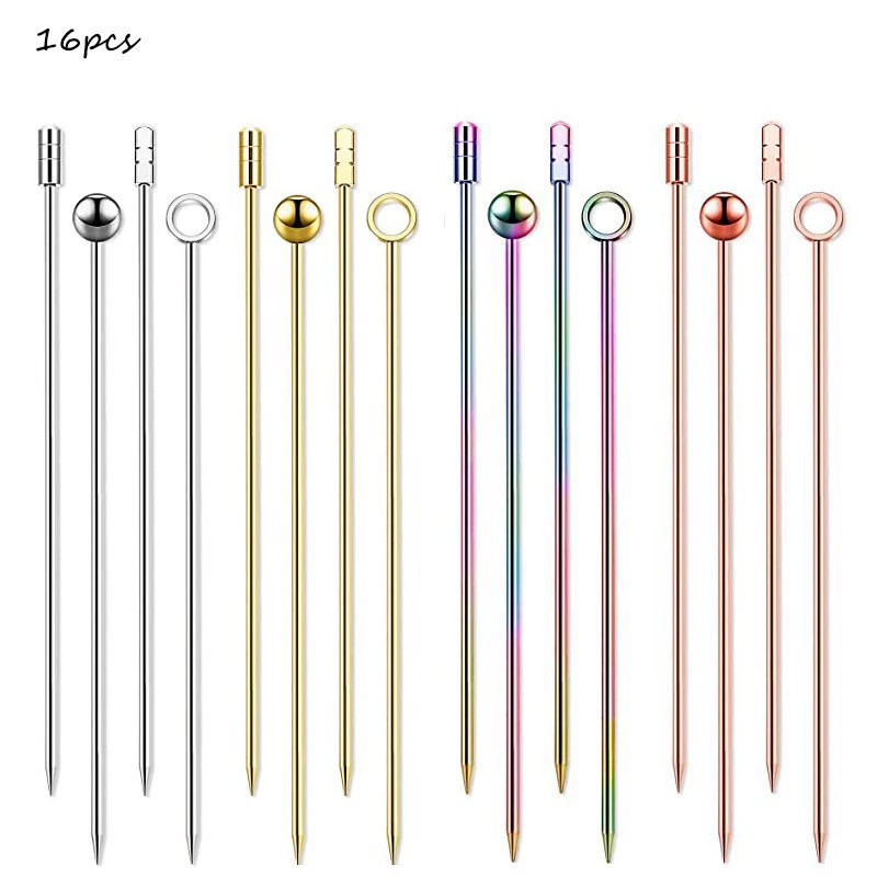 В наличии Прямой Металл Креативный мартини Коктейль Стежок Винный аромат Коктейль Декоративный оливковый аромат Фруктовая вилка