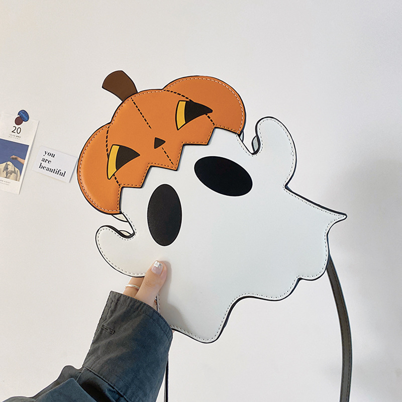 Halloween Small Bag 2024 New European And American Fashion Personality Funny Pumpkin Single Shoulder Small Round Bag_ipsvogv.com
