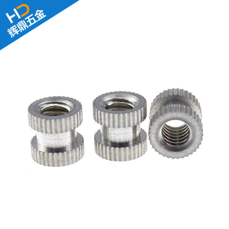 滚花铜螺母双通滚花注塑铜螺母美制热熔滚花铜螺母量大价优