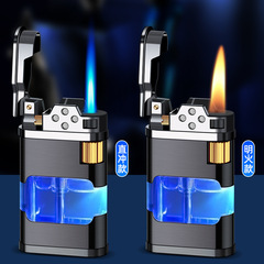 OB905 New Retro Direct Flame Gas Lighter with Transparent Fuel Tank and Lighter as a Gift