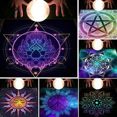 亚马逊塔罗牌桌布Tarot Tablecloth布垫月相星座太阳星星笑脸桌布