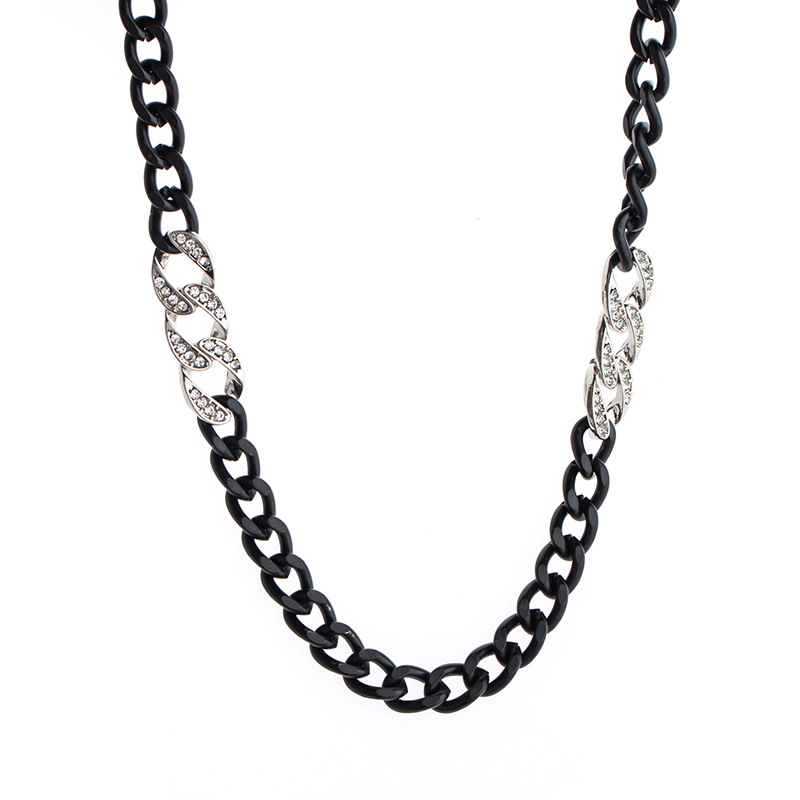 All Seasons Season Men's Gender Classic Style Solid Color Titanium Steel Inlay Zircon Men's Chain Necklace Men Chain Necklaces