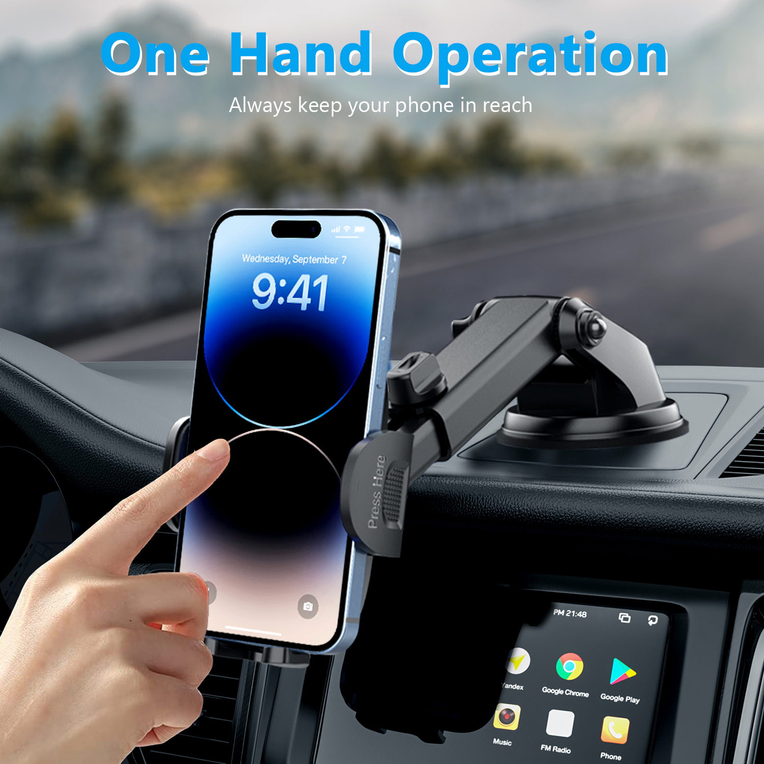 Multifunctional Car Mobile Phone Holder Car Dashboard Windshield Suction Cup Retractable Navigation Mobile Phone Holder