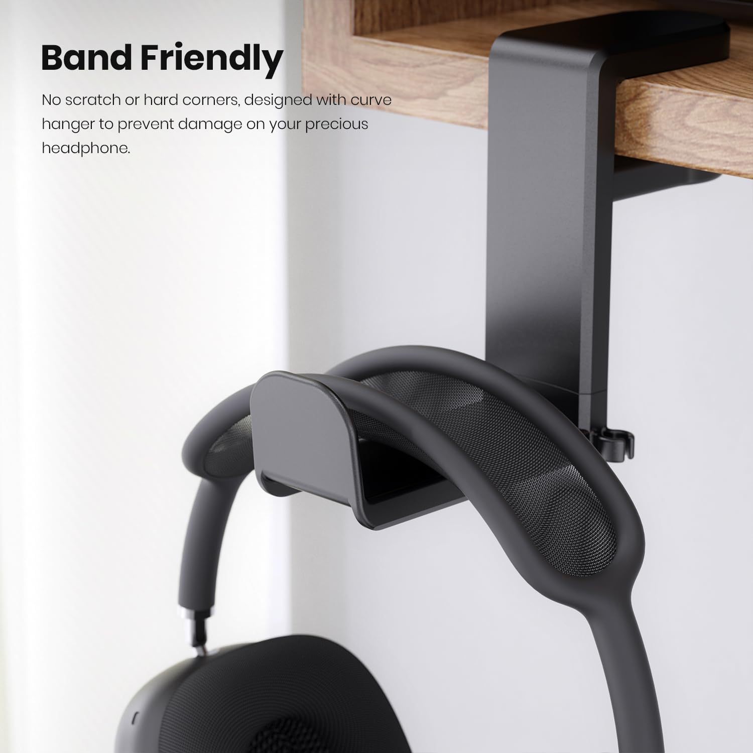 Modelo privado lado de la Mesa Clip-en gancho titular de los auriculares de 360 grados de rotación titular de los auriculares rack de almacenamiento titular de los auriculares
