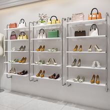 服装店鞋店置物架不锈钢上墙鞋架多层包包奢侈品壁挂式陈列展示架