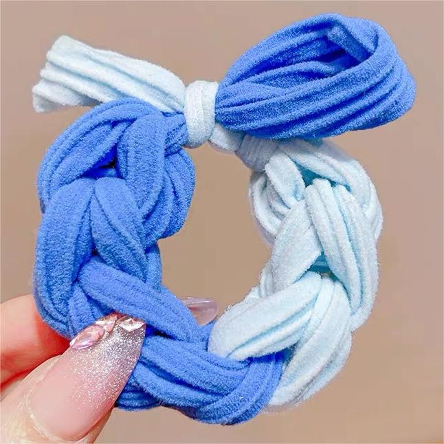 Niños gruesos trenzados lindos cabello de correa de dopamina de color cuerda de cabeza de bola de cola de caballo no lesionar joyas para el cabello