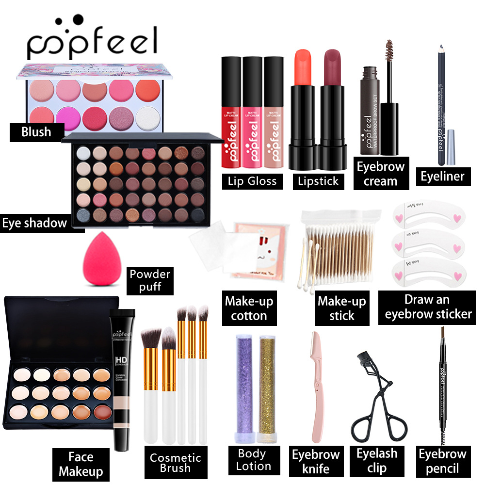 1000g Weight Makeup Set Type Of Cosmetics Paste Material Multicolor Pattern Elegant, Glam, Punk Style Elegant Glam Punk Multicolor Paste Makeup Set 31
