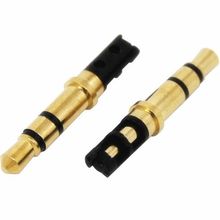 镀金3.5立体插头 DC3.5音频插头4.5盘小尾 镀金耳机插针