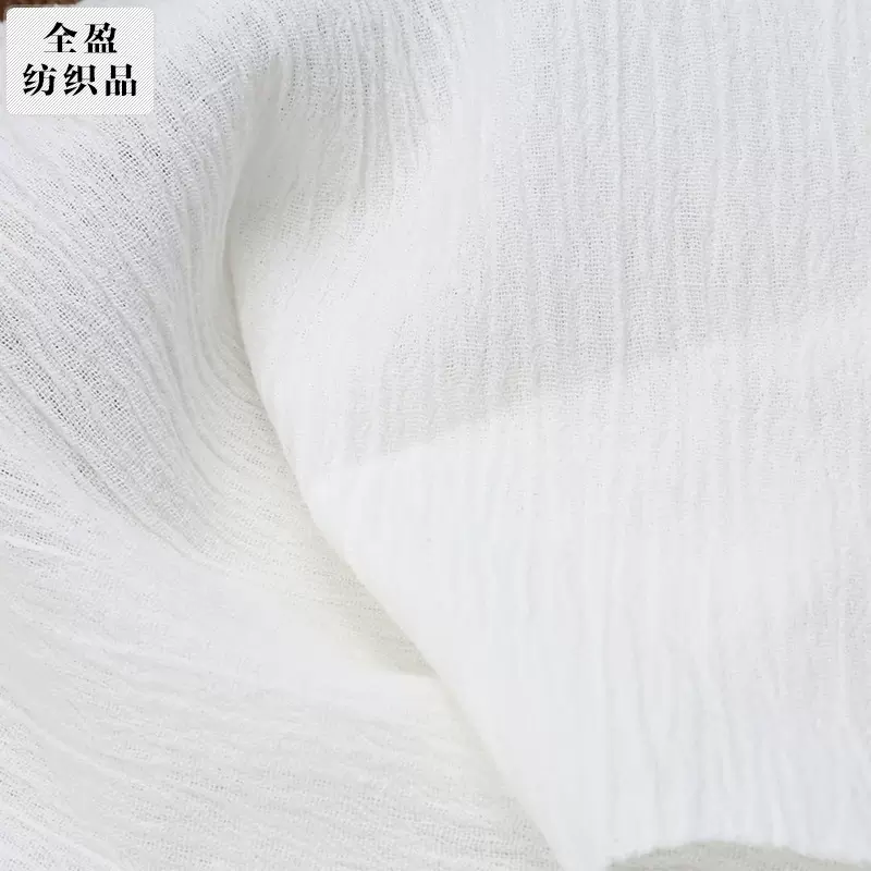 跨境柯桥厂家供应 32S*24S棉平纹绉布 棉坯布 春夏裙装面料批发