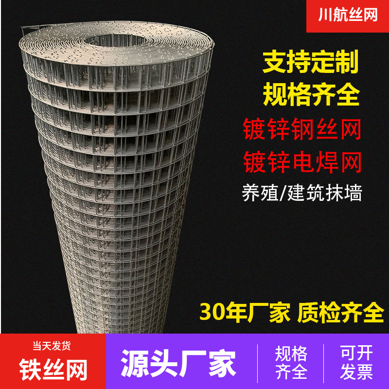 厂家镀锌钢丝网过滤钢丝网镀锌电焊网内外墙建筑抹灰防裂网
