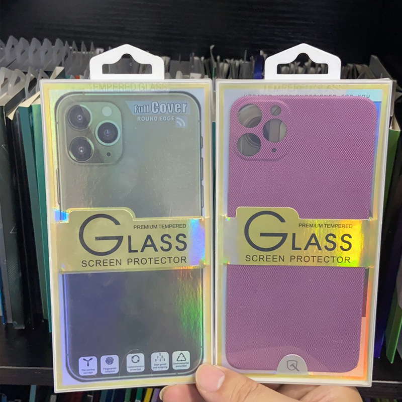 跨境专供通用手机钢化膜包装盒背膜后膜保护膜背贴翻盖透明塑料盒