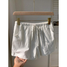 C 45135 Linen high waist wide leg women's shorts ���������