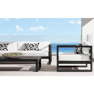 Outdoor Aluminum Alloy Sofa Balcony Park Villa Sample Room Outdoor Sofa Combination Balcony Furniture Combination Sofa