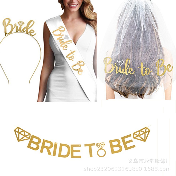 Inventario de oro rosa, set de fiesta de solteros, popularidad europea y americana, la novia para ser un set de tres piezas para la novia