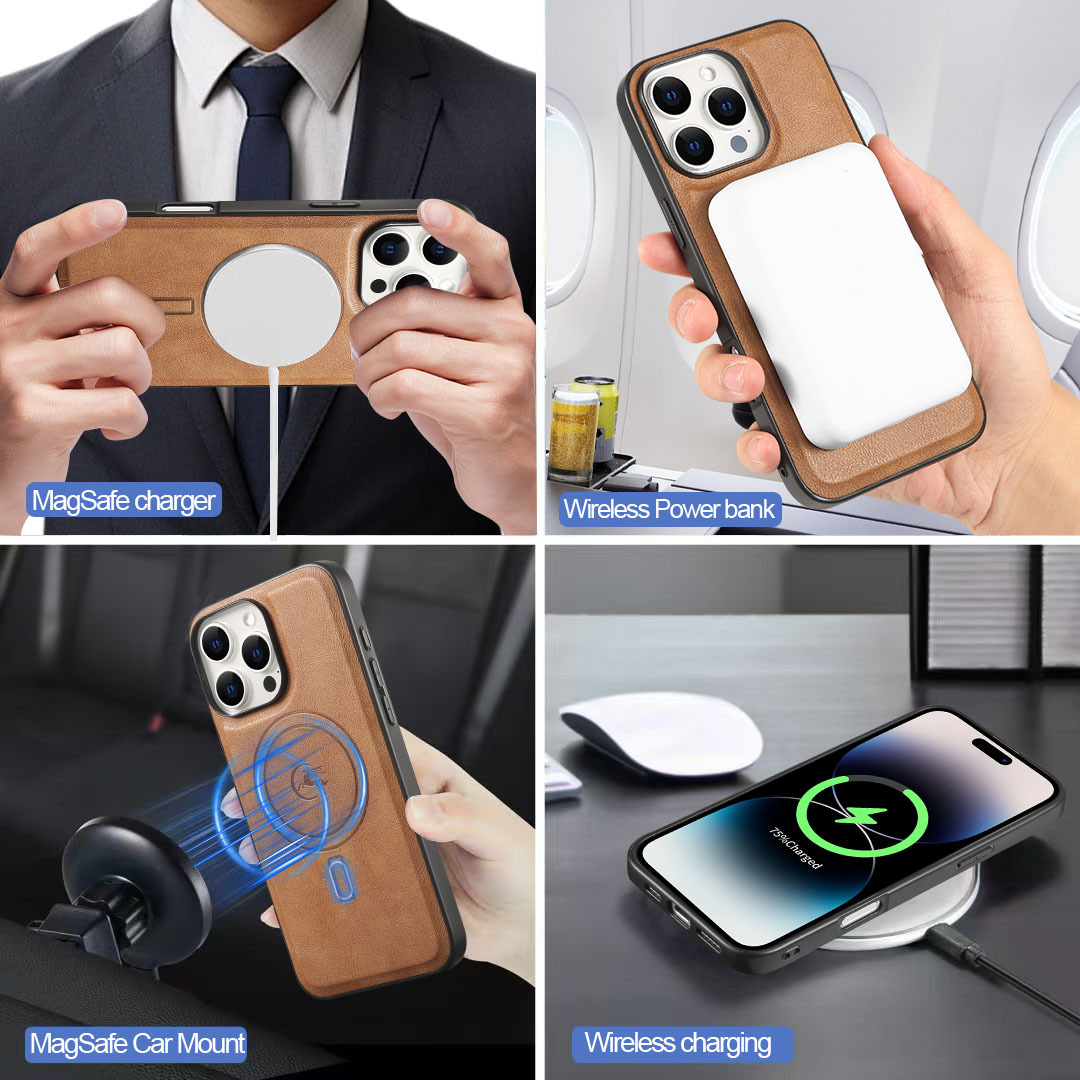 Pu Leather Solid Color Business Phone Cases Phone Accessories display picture 3