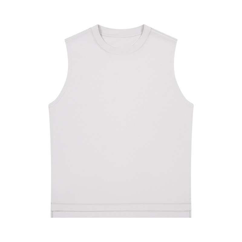 Chaleco de camiseta de algodón puro sin mangas, inyección digital directa sin sentido, estampado en caliente, bordado, deportes, fitness, ocio, deportes