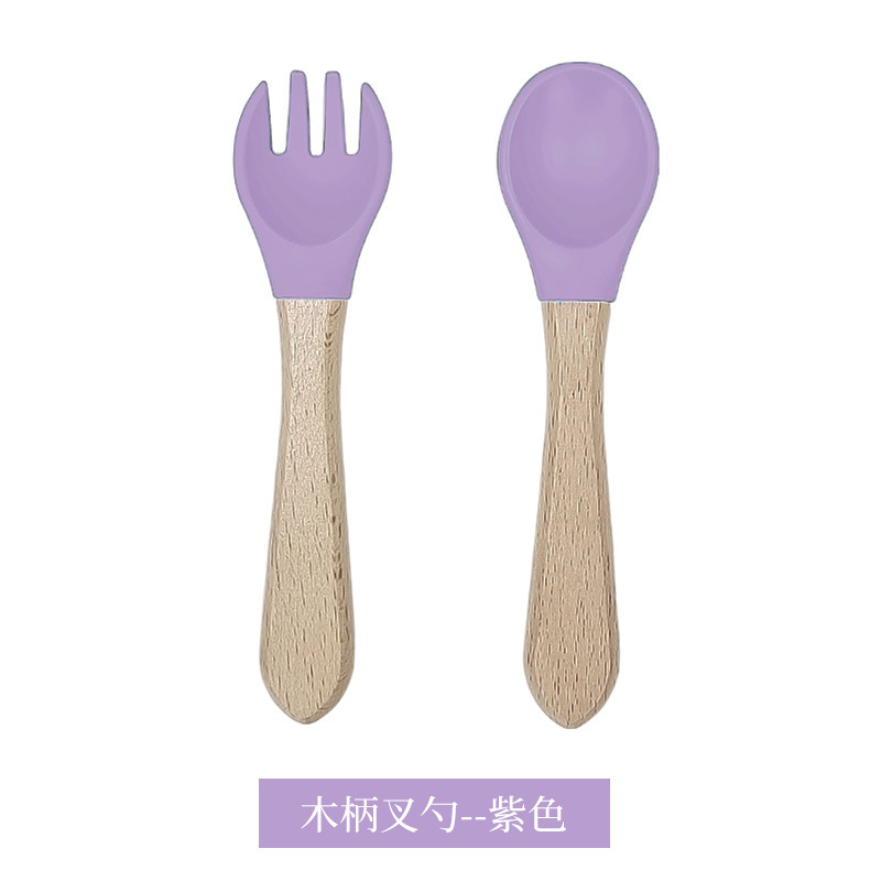 보라색 나무 포크