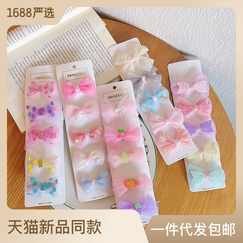 Korean cute princess bow hair clip spring children cartoon little girl forehead clip baby short hair clip