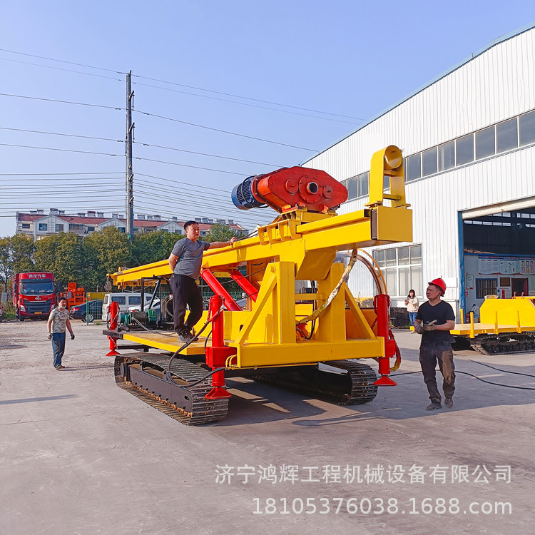 复杂地形履带长螺旋打桩机 楼房基础抗浮锚杆钻机360旋转油电两用