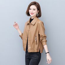 皮衣女春秋季新款绵羊皮休闲宽松洋气显瘦女皮衣外套231