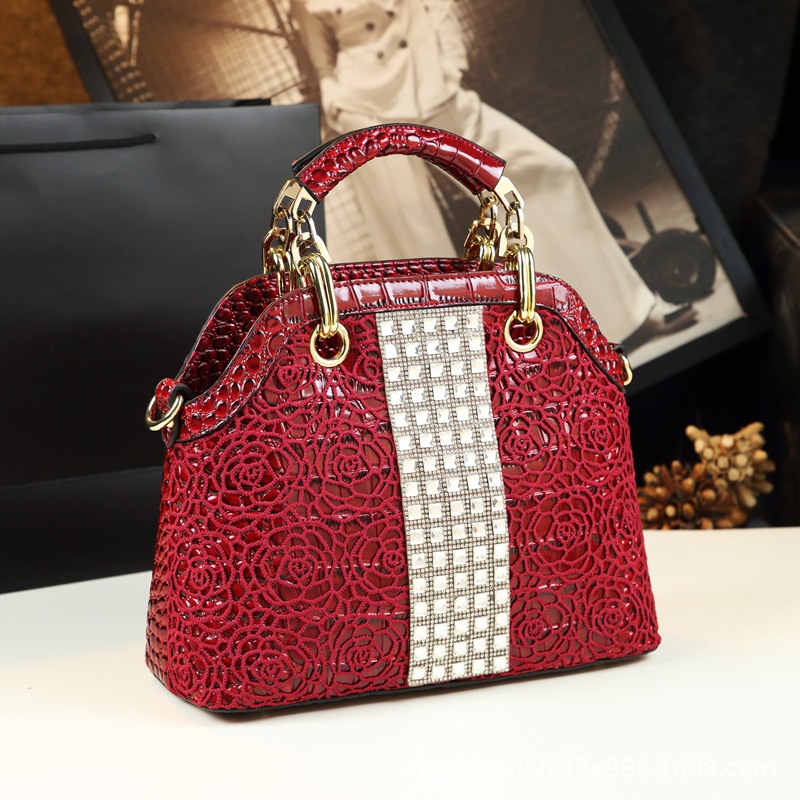 Lace and Diamond Shoulder Bag Image 3